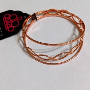 NWT Paparazzi Rose Gold 3-piece Bangle Set